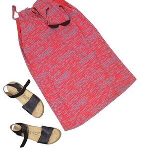 Allison Joy Drew Halter Dress Red Gray Size S Anthropologie Style